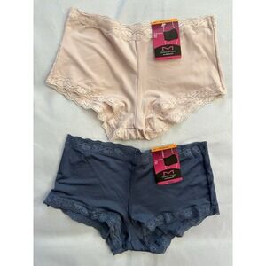 NEW Maidenform One Fab Fit Boyshort Panty 40760 Multicolor Women's Small 2 Pair